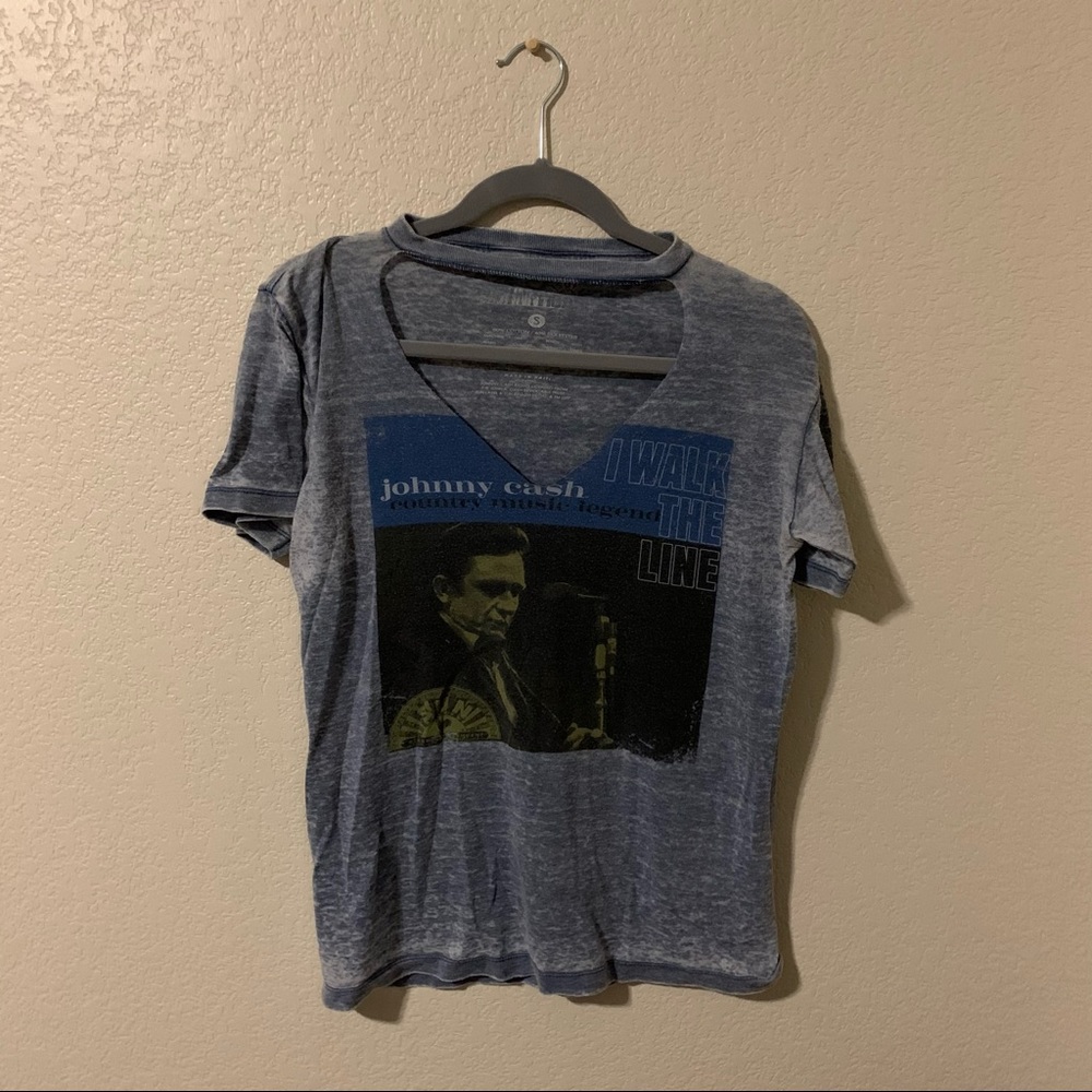 Thrifted Cut-out Johnny Cash Tee
